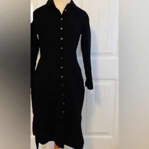Magaschoni black button down flowy dress womens Sz6